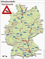 Infografik: Stauschwerpunkte zur Urlaubszeit; Großansicht [FR]