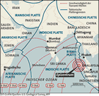 Infografik: Tsunami-Ausbreitung im Indischen Ozean / Großansicht in DIE ZEIT 01/2005