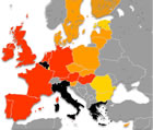 Verschuldung der EU-Staaten 2009 und 2010:  Grafik Groansicht