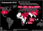 Todesstrafe 2010: Weltkarte, Globus Grafik 4204 / Infografik Globus 4204 vom 21.04.2011 